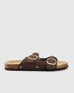 Sandals*Ava And Ever Allie Plait Slide Sandals Espresso