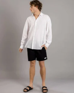 Tops & T-Shirts|Linen Blend*Skylark Allure Long Sleeve Shirt White