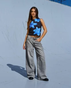 Tops*Mooloola Alora Top Blue/black