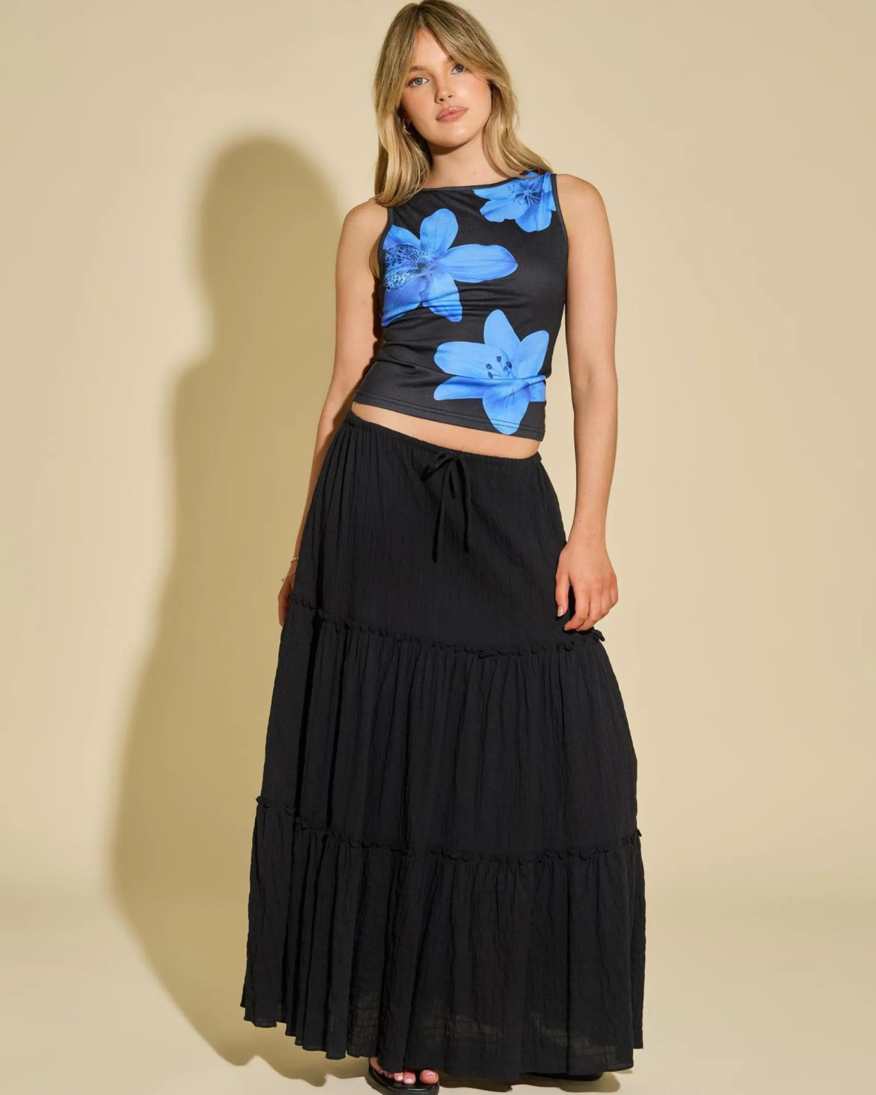 Tops*Mooloola Alora Top Blue/black