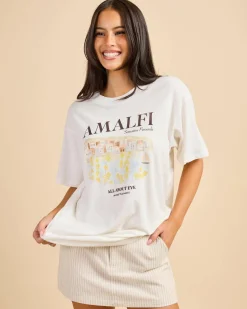 Linen Blend|Tops*All About Eve Amalfi Relaxed T-Shirt Vintage White