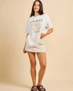Linen Blend|Tops*All About Eve Amalfi Relaxed T-Shirt Vintage White
