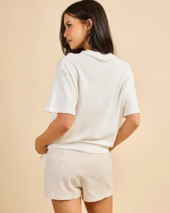 Linen Blend|Tops*All About Eve Amalfi Relaxed T-Shirt Vintage White
