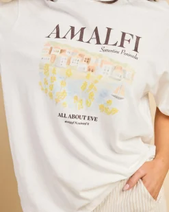 Linen Blend|Tops*All About Eve Amalfi Relaxed T-Shirt Vintage White