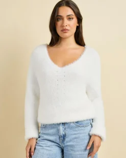 Hot Amara V Neck Knit Jumper Women Knitwear|Jumpers & Hoodies