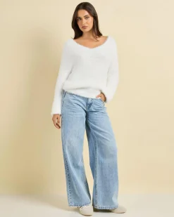 Hot Amara V Neck Knit Jumper Women Knitwear|Jumpers & Hoodies