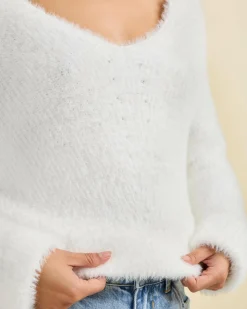Hot Amara V Neck Knit Jumper Women Knitwear|Jumpers & Hoodies