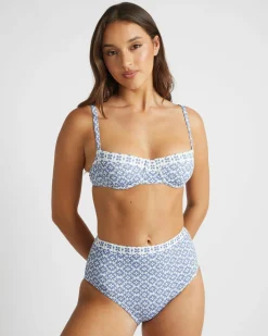 Bikinis*Roxy Amber Bralette Bikini Top Cloud Dancer Never Bored Swim