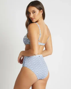 Bikinis*Roxy Amber High Waisted Bikini Bottom Cloud Dancer Never Bored Swim