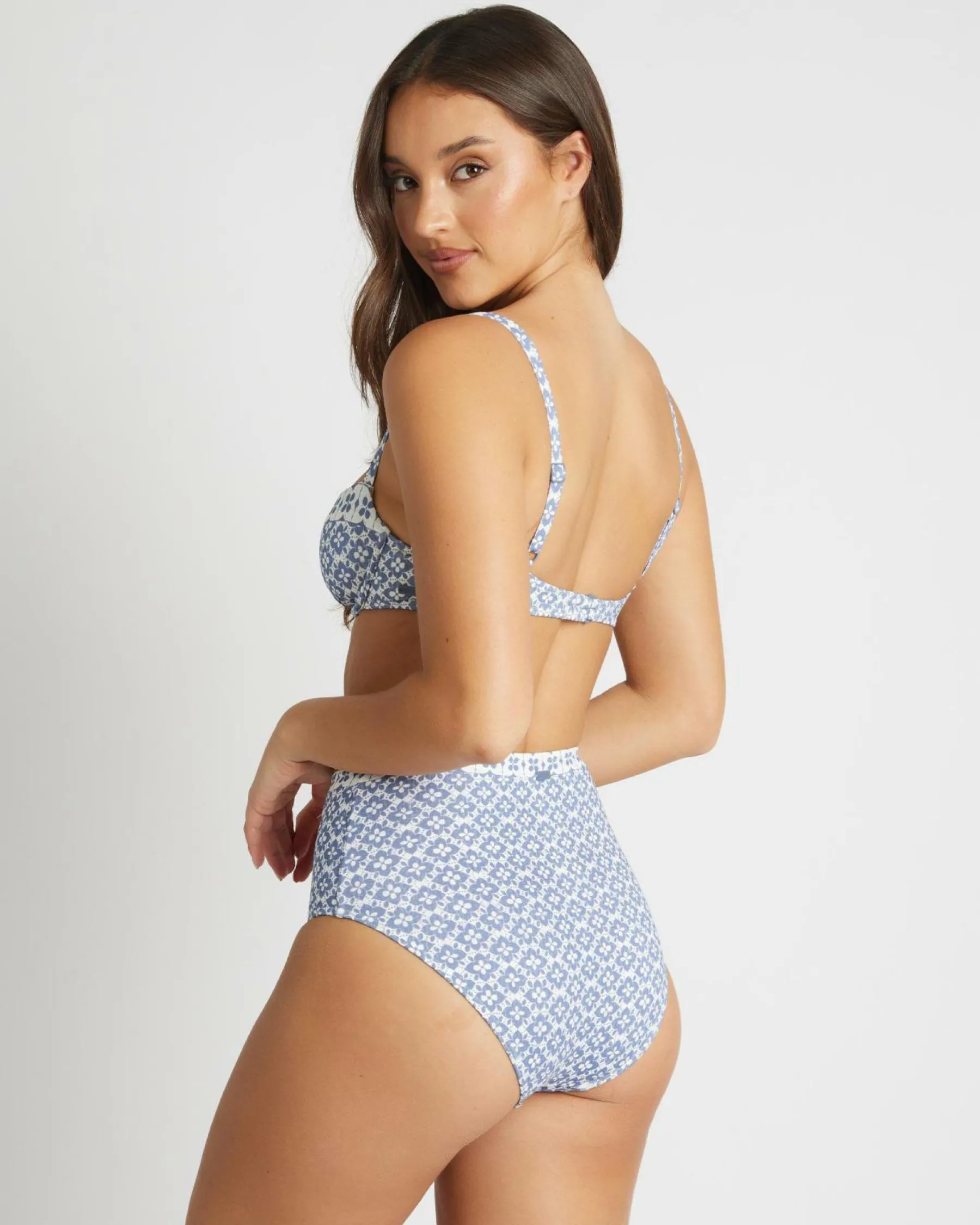 Bikinis*Roxy Amber High Waisted Bikini Bottom Cloud Dancer Never Bored Swim