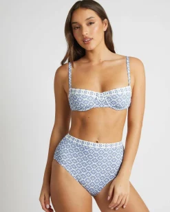 Bikinis*Roxy Amber High Waisted Bikini Bottom Cloud Dancer Never Bored Swim