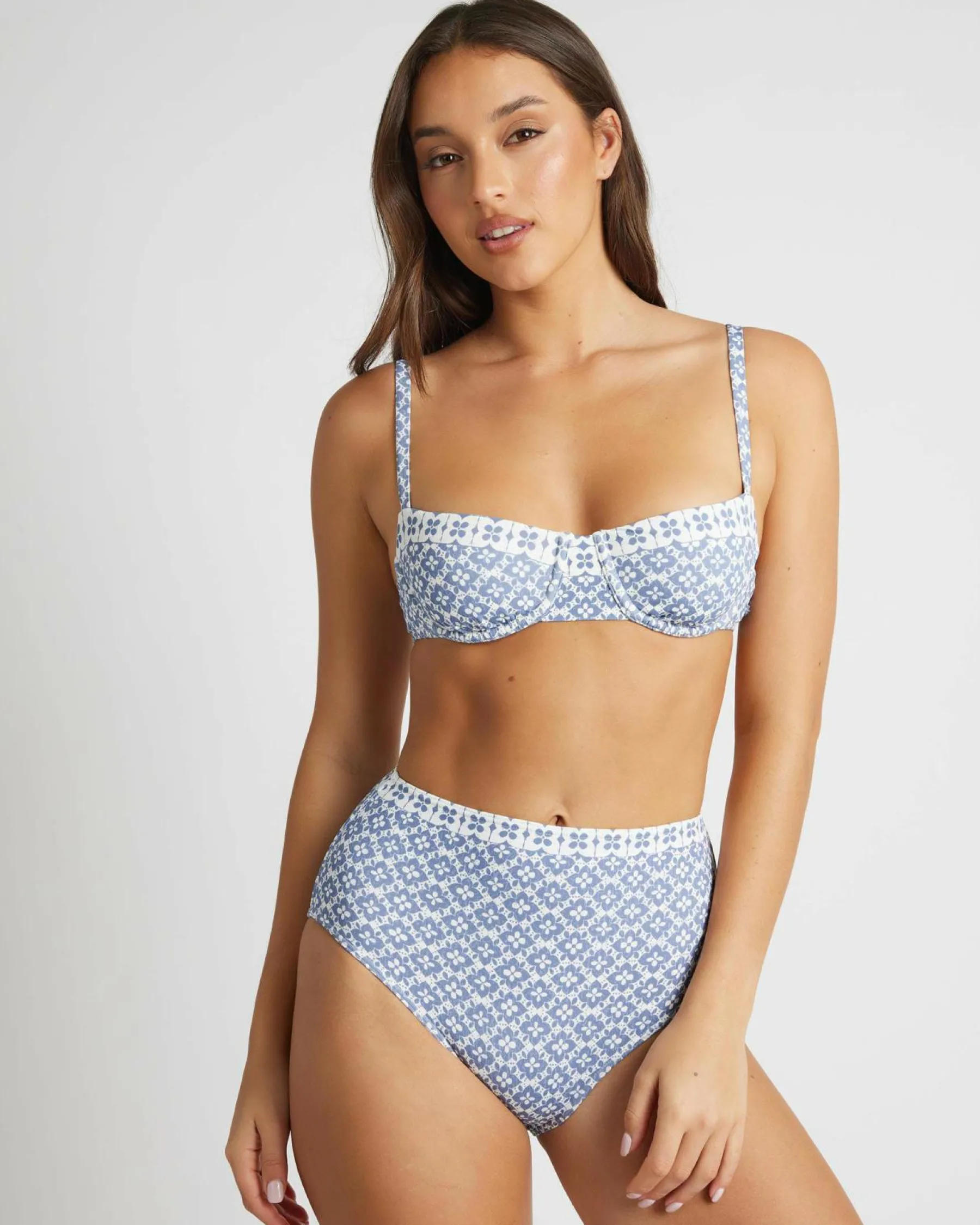 Bikinis*Roxy Amber High Waisted Bikini Bottom Cloud Dancer Never Bored Swim