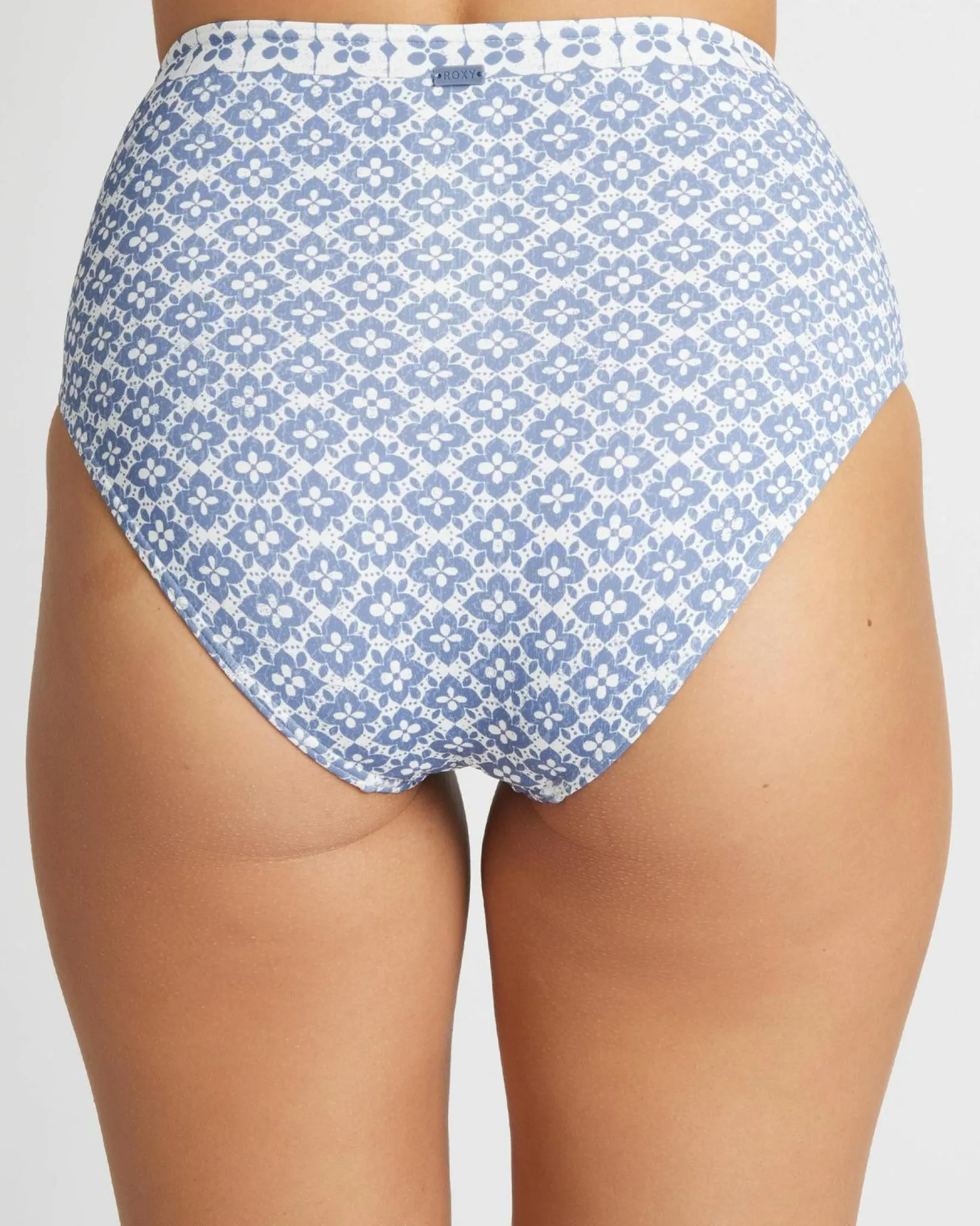 Bikinis*Roxy Amber High Waisted Bikini Bottom Cloud Dancer Never Bored Swim