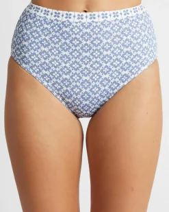 Bikinis*Roxy Amber High Waisted Bikini Bottom Cloud Dancer Never Bored Swim