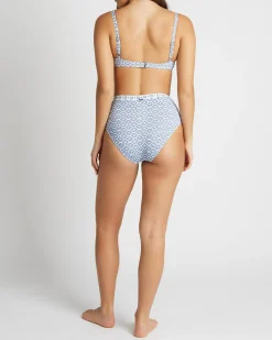 Bikinis*Roxy Amber High Waisted Bikini Bottom Cloud Dancer Never Bored Swim