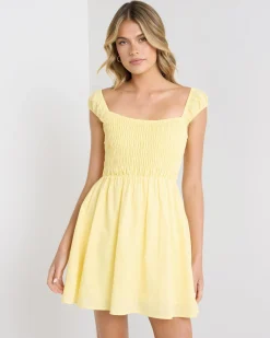 Linen Blend|Dresses*Rumor Amilee Dress Yellow