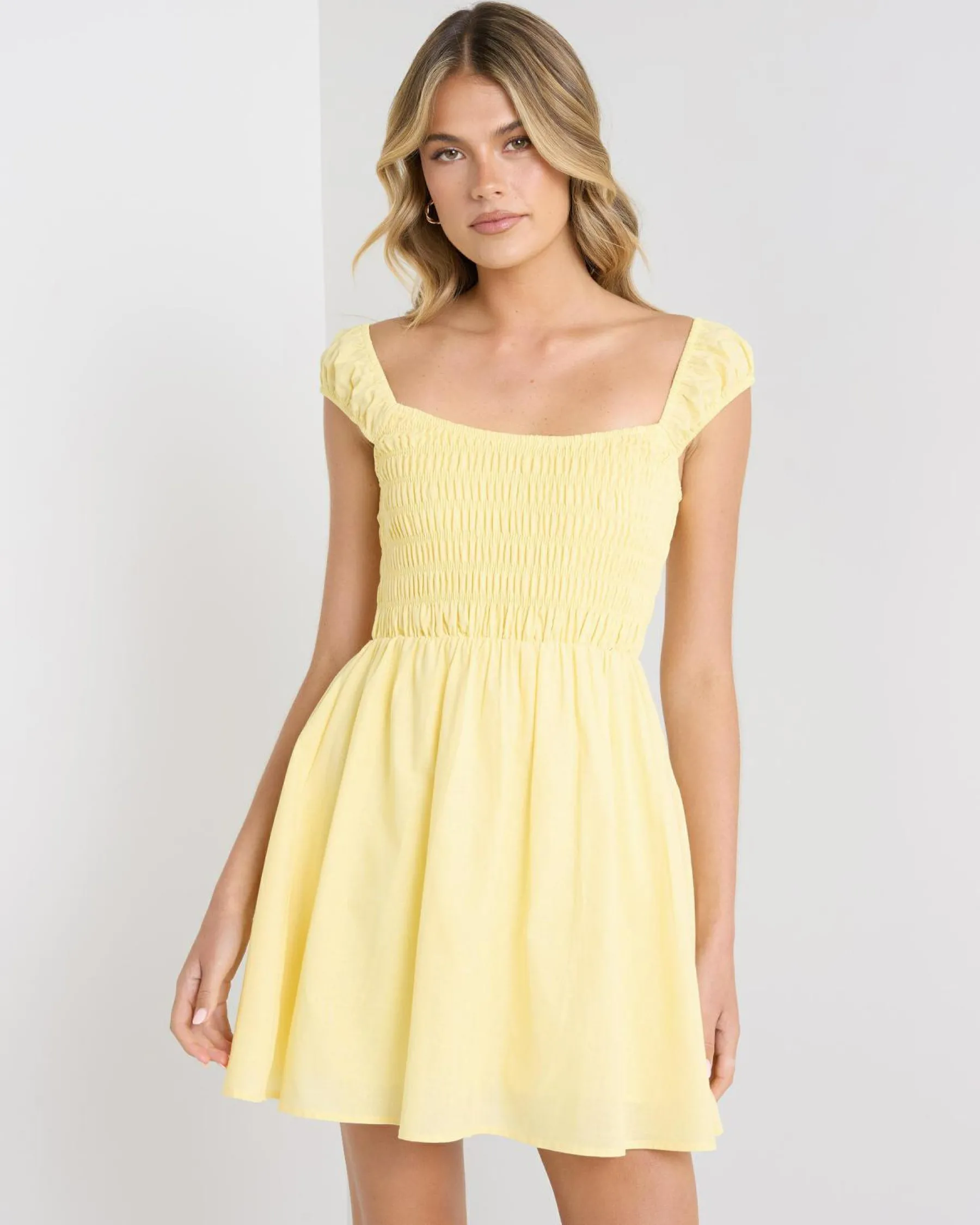 Linen Blend|Dresses*Rumor Amilee Dress Yellow