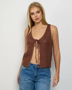 Online Anastasia Crochet Tie Up Cami Top Women Tops