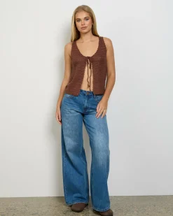 Online Anastasia Crochet Tie Up Cami Top Women Tops