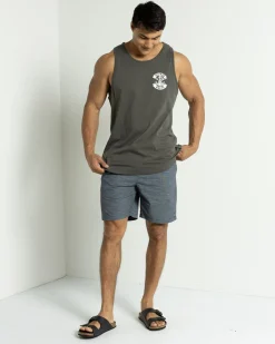 Tops & T-Shirts*The Mad Hueys Anchor Bones Singlet Charcoal/white