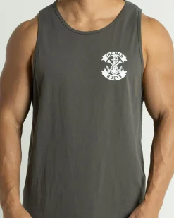 Tops & T-Shirts*The Mad Hueys Anchor Bones Singlet Charcoal/white