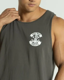 Tops & T-Shirts*The Mad Hueys Anchor Bones Singlet Charcoal/white
