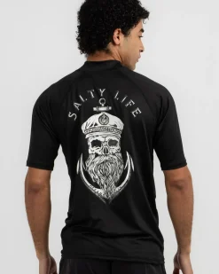 Rashies*Salty Life Anchors Short Sleeve Rash Vest Black