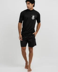 Rashies*Salty Life Anchors Short Sleeve Rash Vest Black
