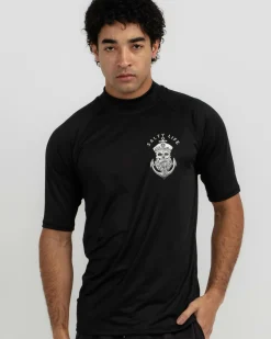 Rashies*Salty Life Anchors Short Sleeve Rash Vest Black