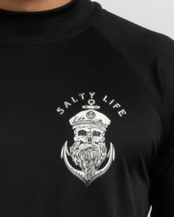 Rashies*Salty Life Anchors Short Sleeve Rash Vest Black
