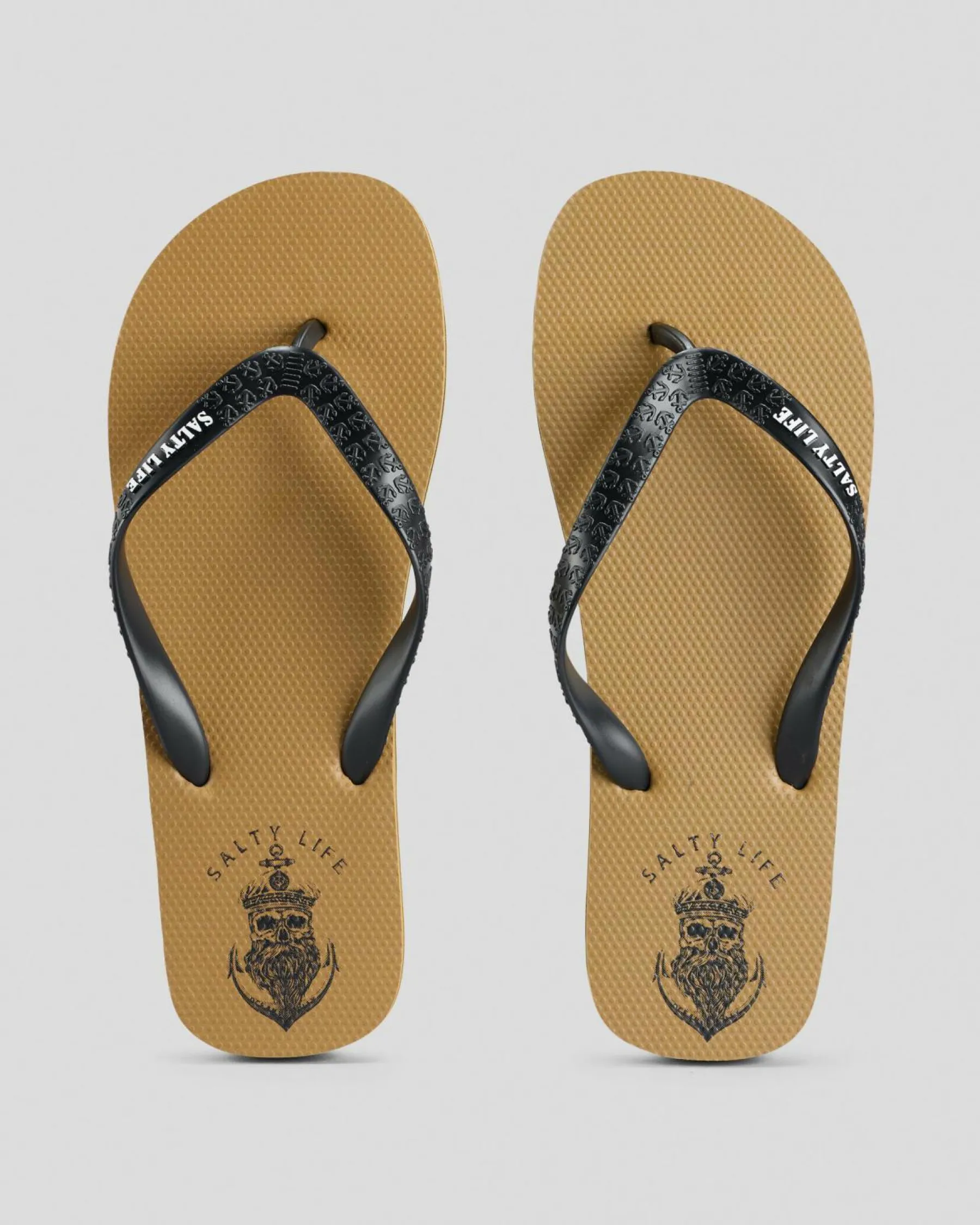 Flip Flops & Sandals*Salty Life Anchors Thongs Tan/black