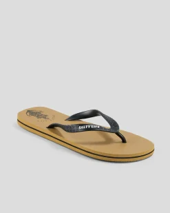 Flip Flops & Sandals*Salty Life Anchors Thongs Tan/black