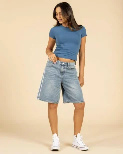 Bottoms*DESU Angie Racer Jorts Light Mid Blue