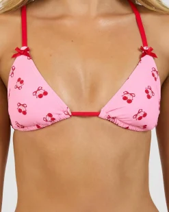 Bikinis*Topanga Anna Kate Triangle Bikini Top Pink/red