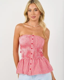 Best Annie Peplum Tube Top Women Tops