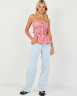 Best Annie Peplum Tube Top Women Tops