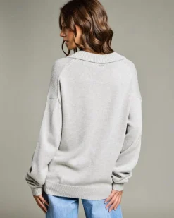 Knitwear|Jumpers & Hoodies*Ava And Ever Anthea Polo Collar Knit Jumper Grey Marle