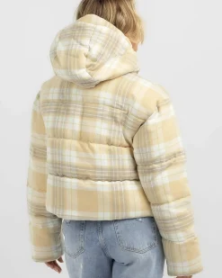 Jackets & Coats*Rip Curl Anti-Series Surf Check Hooded Puffer Jacket Natural