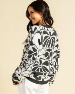 Knitwear|Jumpers & Hoodies*Rip Curl AOTS-TY Williams Oceanic Jacquard Crew Knit Sweater Black
