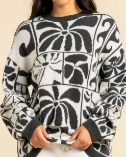Knitwear|Jumpers & Hoodies*Rip Curl AOTS-TY Williams Oceanic Jacquard Crew Knit Sweater Black