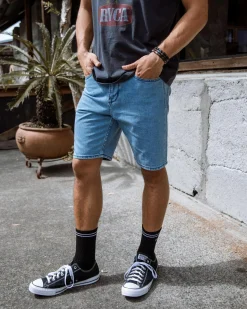 Denim|Shorts & Bottoms*Quiksilver Aqua Cult Aged Denim Shorts Ashley Blue