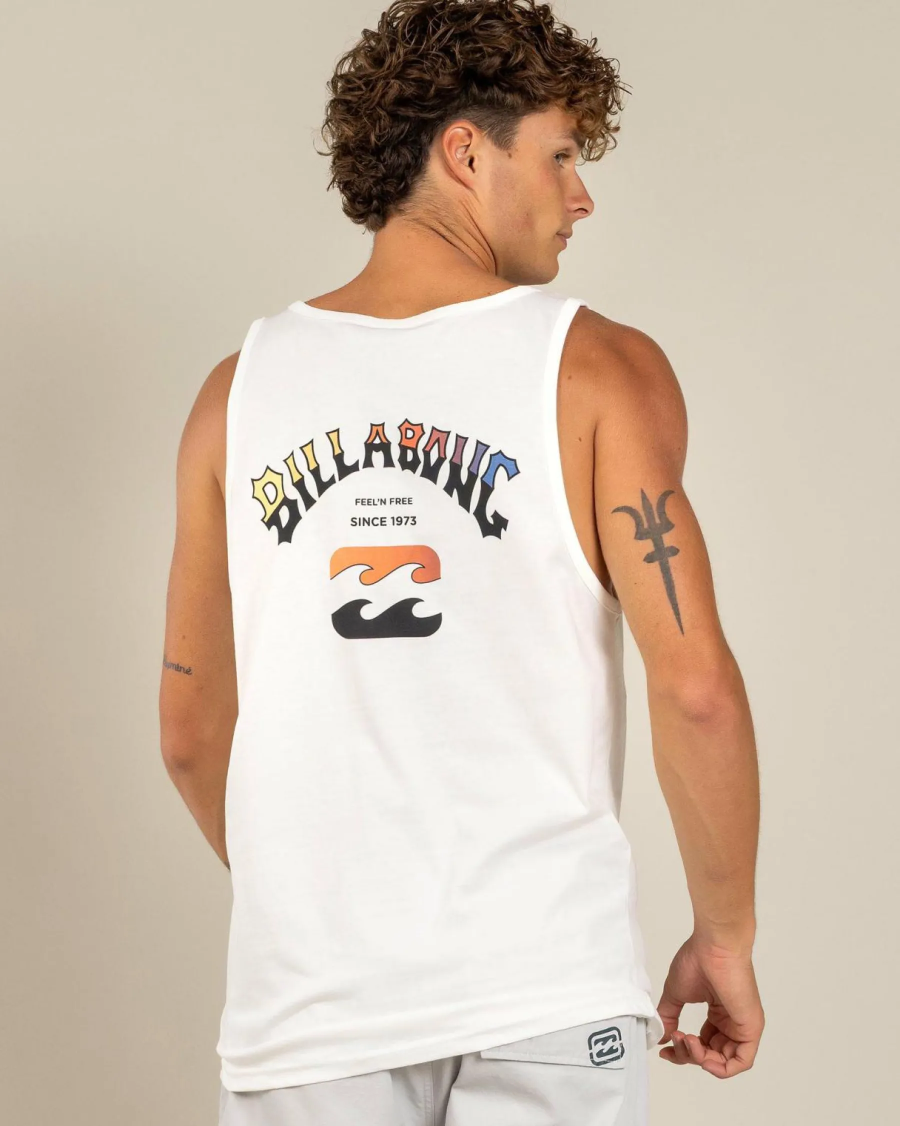 Tops & T-Shirts*Billabong Arch Fade Singlet Off White