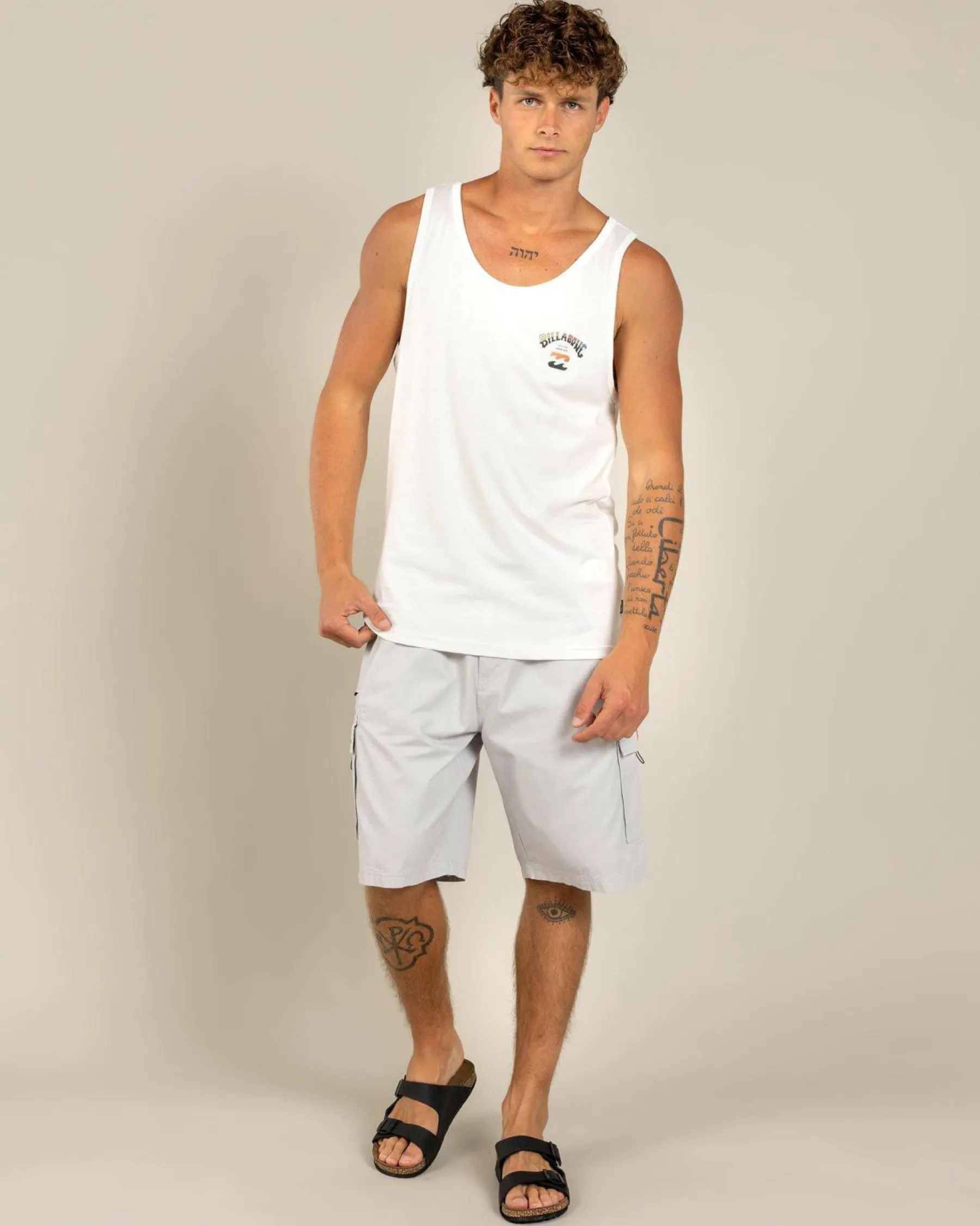 Tops & T-Shirts*Billabong Arch Fade Singlet Off White