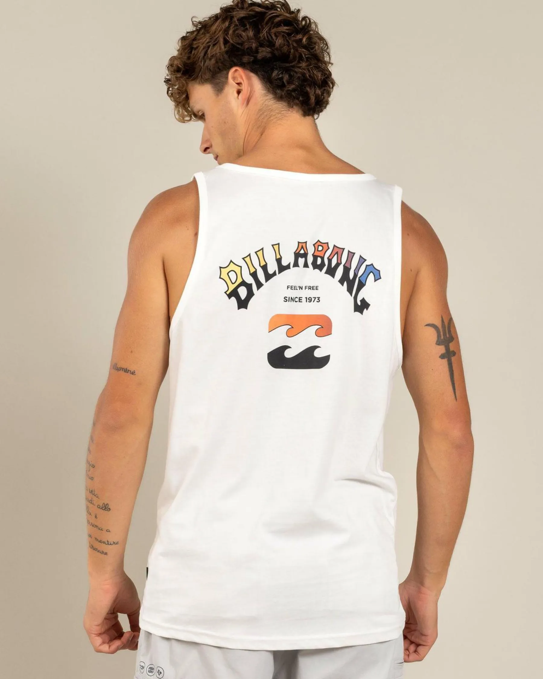 Tops & T-Shirts*Billabong Arch Fade Singlet Off White