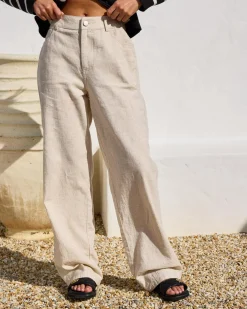 Linen Blend|Bottoms*Ava And Ever Archie Pants Natural Salt & Pepper