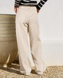 Linen Blend|Bottoms*Ava And Ever Archie Pants Natural Salt & Pepper