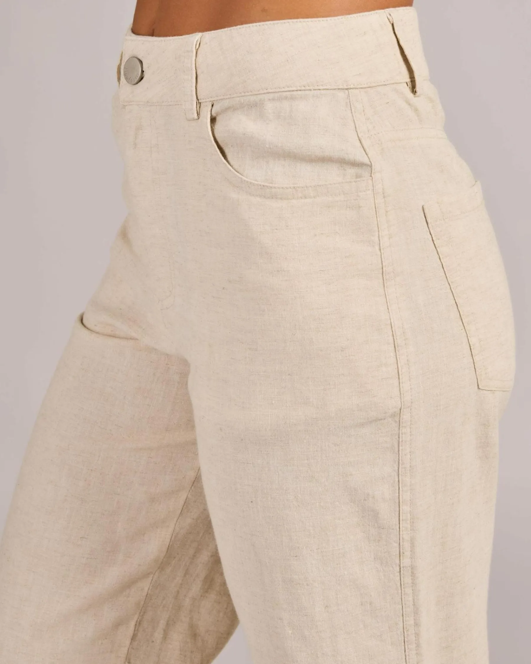 Linen Blend|Bottoms*Ava And Ever Archie Pants Natural Salt & Pepper