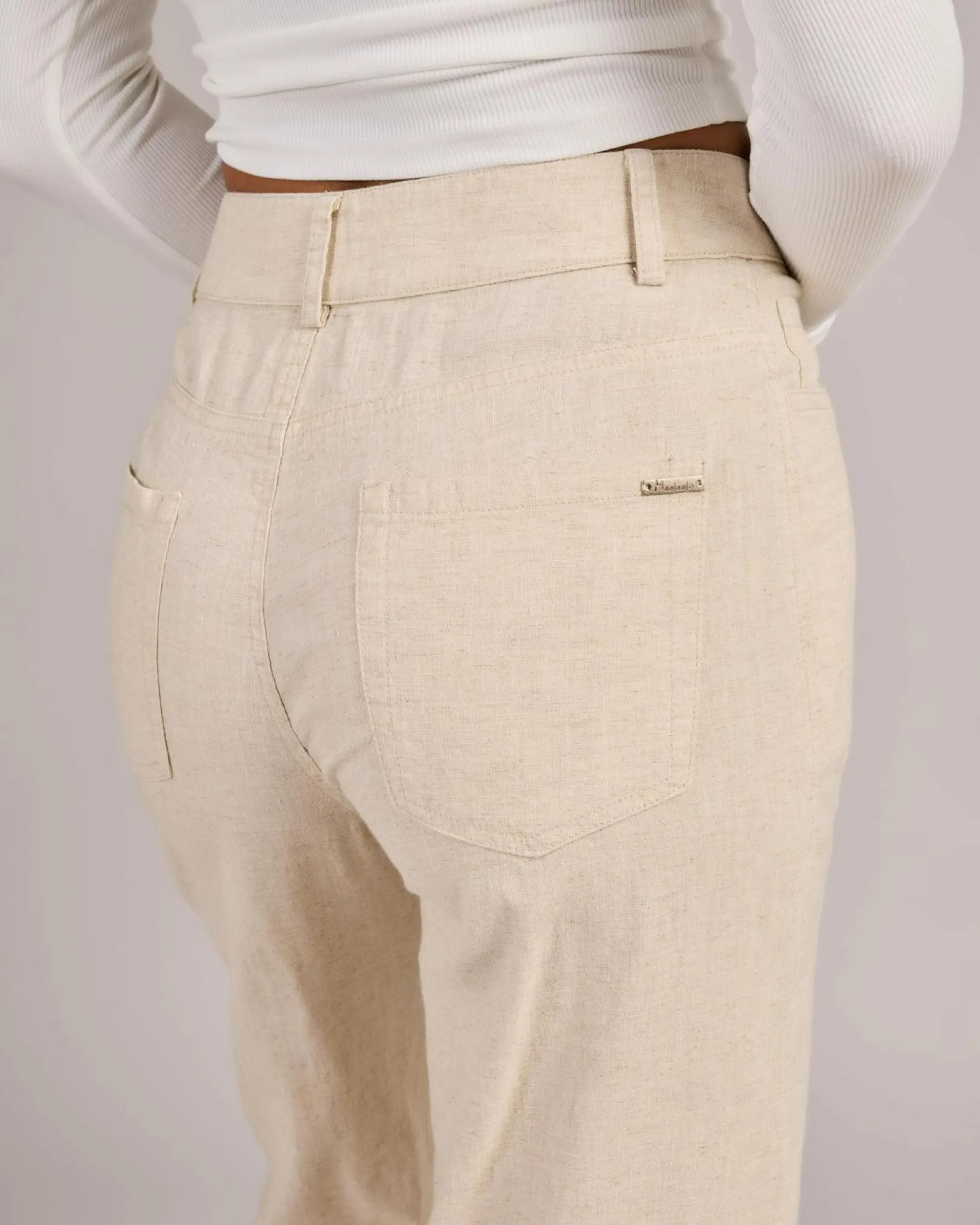 Linen Blend|Bottoms*Ava And Ever Archie Pants Natural Salt & Pepper