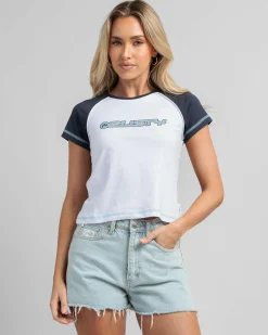 Tops*Rusty Archived Raglan Mini T-Shirt White