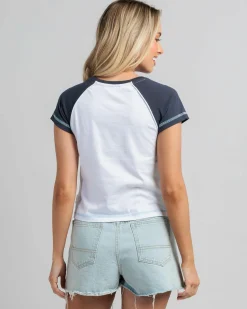 Tops*Rusty Archived Raglan Mini T-Shirt White